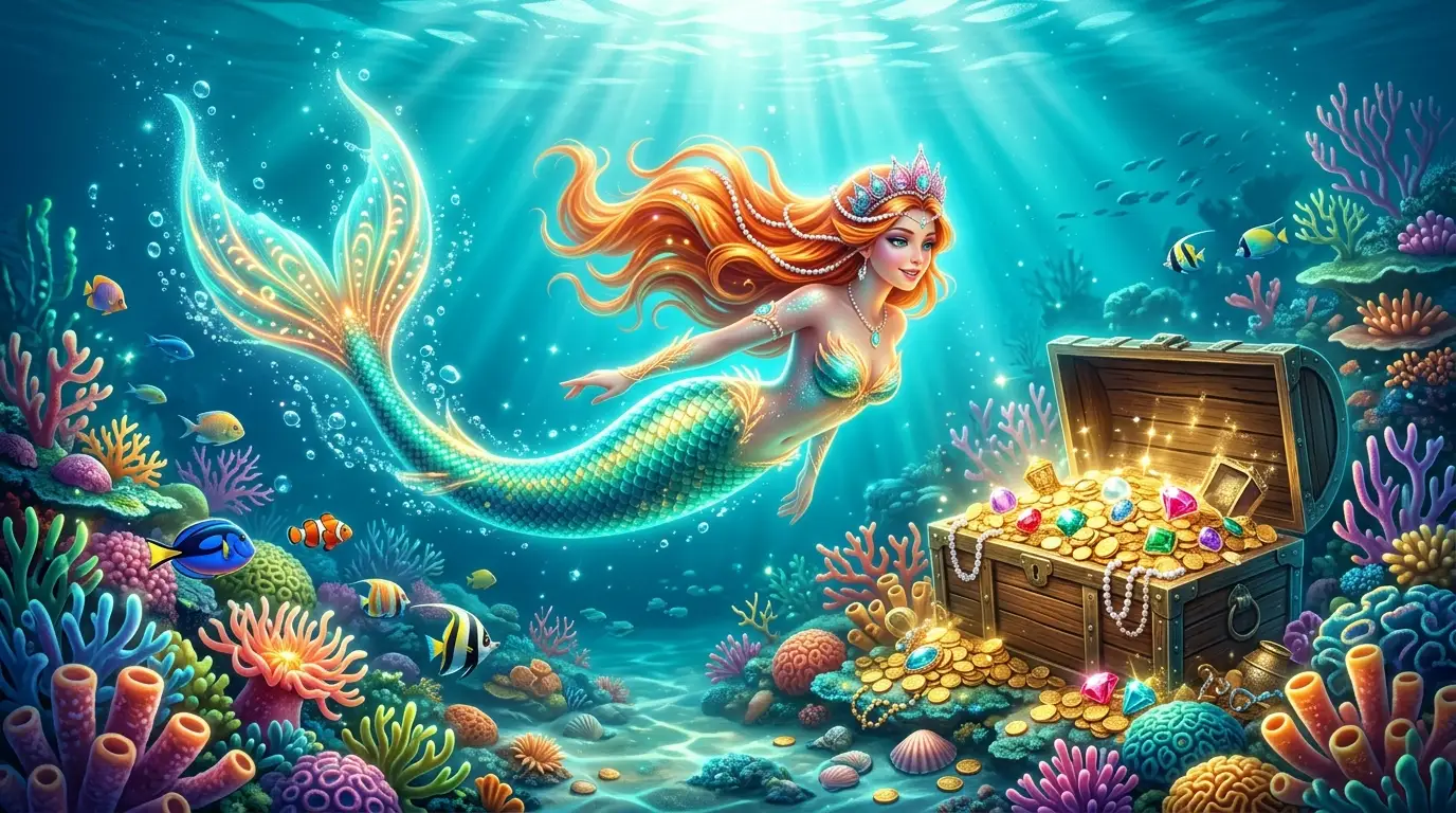 รีวิว Mermaid Riches เกมสล็อตเงือก PG ฟรีสปินใต้น้ำ